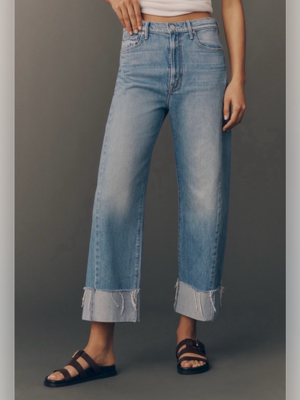 MOTHER The Half-Pipe Ankle Cuff Fray Jeans Last Bite - Picture 3 of 11
